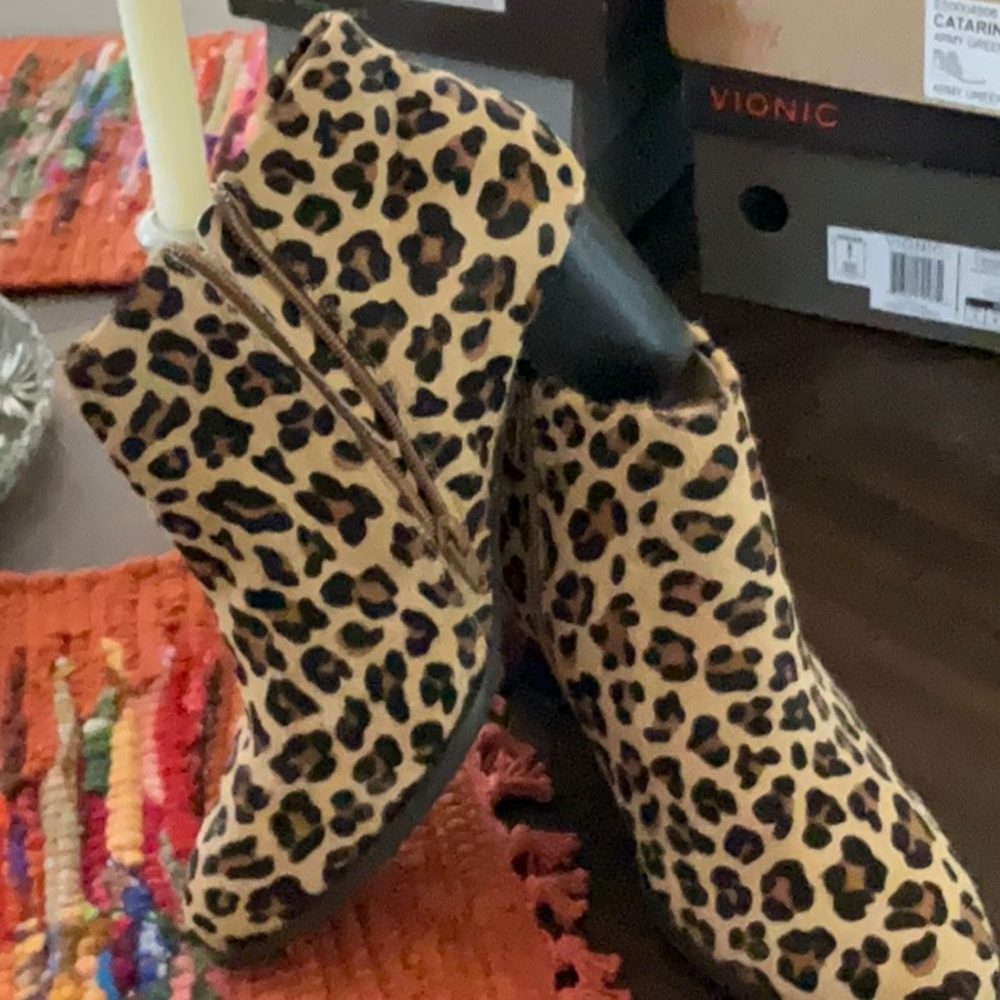 Vionic animal print booties